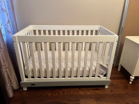 2 White and grey wooden crib/ toddler beds  