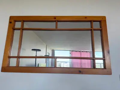 Wood Windowpane Mirror – Real Wood Frame/Farmhouse style, View more
