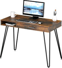 NEW SHW Home Office Computer Hairpin Leg Desk with Drawer