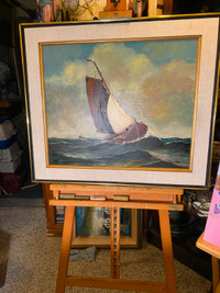 Oil on Canvas “Dutch Ship and Other Small in a Strong Breeze “,