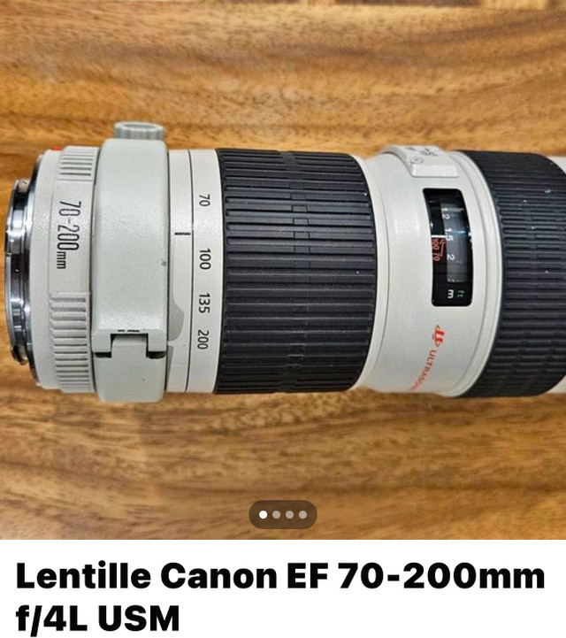 Canon Objectif EF 70-200 mm f/4L dans Appareils photo et caméras  à Longueuil/Rive Sud - Image 2