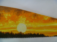 Handpainted OLD SAW - Beautiful Sunset