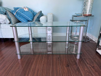 Glass table tv stand for sale 