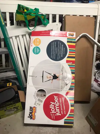 jolly jumper with stand, used great condition https://www.babiesrus.ca/en/Jolly-Jumper-on-a-Stand/FE...