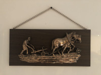 Copper like wooded frame with chain (2)