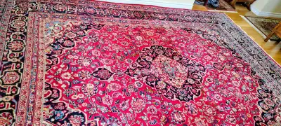 STUNNING*RARE PERSIAN RUG*MASHAD*151"X116"HAND-KNOTTED PURE WOOL, View more