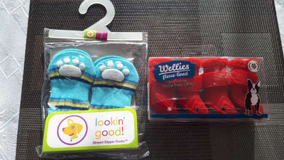 Set of Slipper Socks and Fleece Lined Wellies (Small Dog) NEW, View more