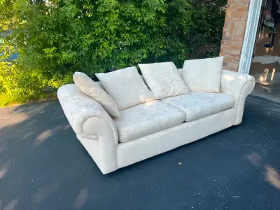 White Couch with Cushions, View more