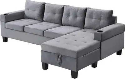 Brand New 4-Seater L-Shaped Sectional Sofa with Storage $720, View more