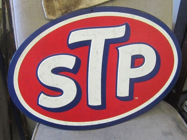 DECORATIVE STP OVAL TIN SIGN GAS & OIL $40.00 MANCAVE in Arts & Collectibles in Winnipeg