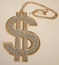 Extra Large $ Shiny Dollar Sign on Chain