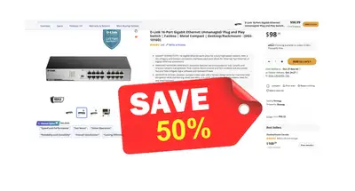 DLINK_DSG-1016DSG 16 PORT UNMANAGED NETWORK SWITCH, View more