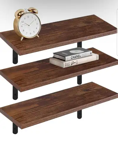 Set of 3 Wooden Wall Mounted Floating Shelves For Wall Decor Rus, View more