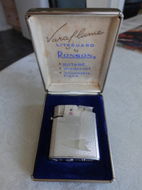 Ronson Varaflame Liteguard Vintage Butane Cigarette Lighter