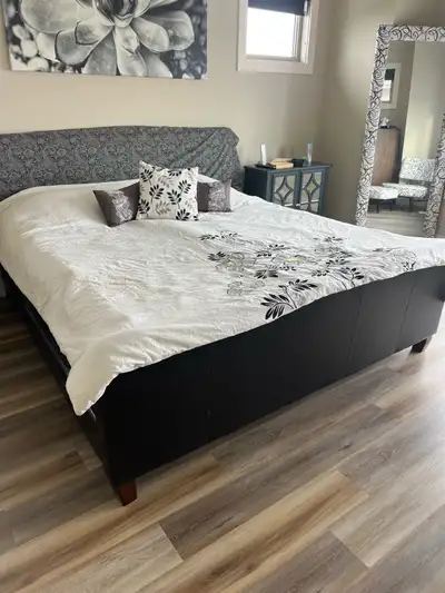 King  Bed matress - $300 and frame for free , View more