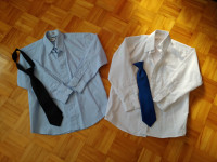 2 chemises + cravates pour garçon grandeur 8 ans $10/ens