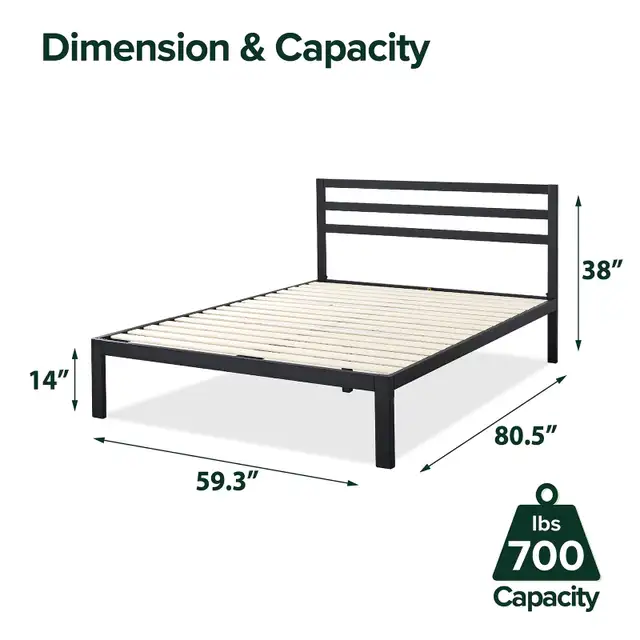 New Zinus King Bed Frame - Metal Platform Bed Frame in Beds & Mattresses in City of Toronto - Image 3