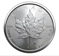 Canadian Silver maple leaf 1 oz coins 0.9999 pure - $49