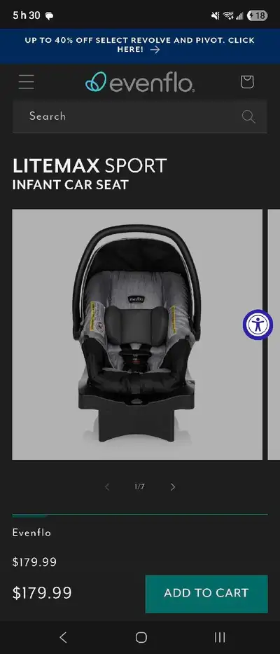 Evenflo Litemax sport infant car seat, View more