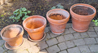 Lot de 4 pots à plantes en grès
