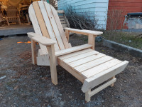 Andorondack (Muskoka) chair with attached pedestal.