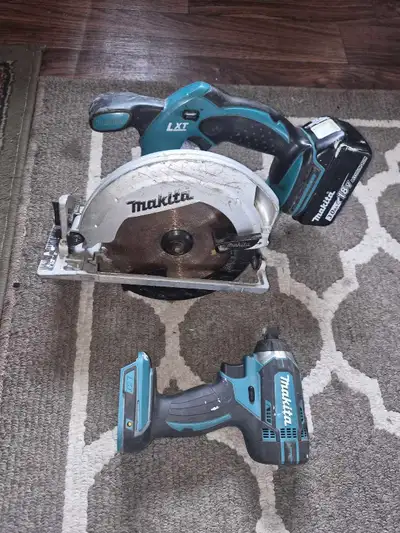 Makita skill saw And impact drill 50 for both Comes with battery lost charger sorry