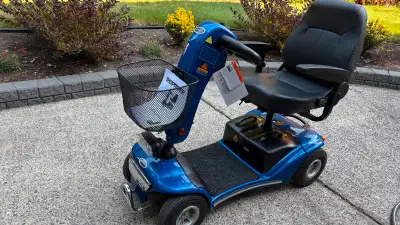 Excellent condition, hardly used, electric scooter breaks down into modules to fit in trunk. Forward...