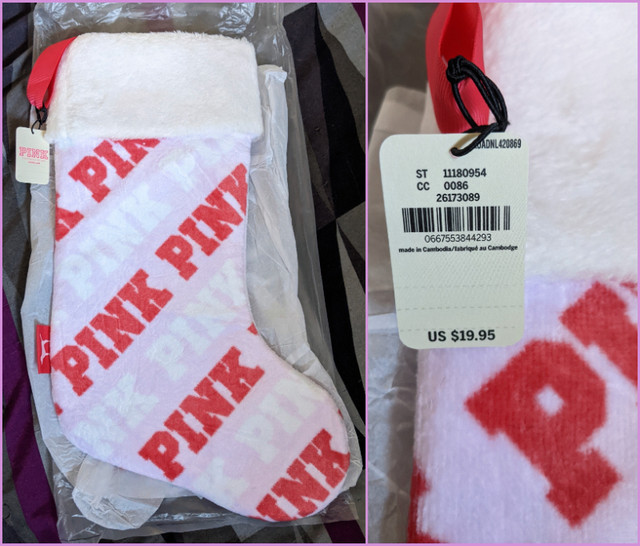 NEW PINK by Victoria's Secret Stocking in Holiday, Event & Seasonal in Lethbridge