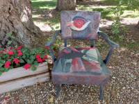 Decoupaged Vintage Chair!~Nana's Pearls!~Restyled~Chalk Painted!