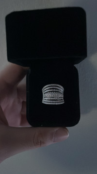 Moissanite stones Dubai Style Silver ring 