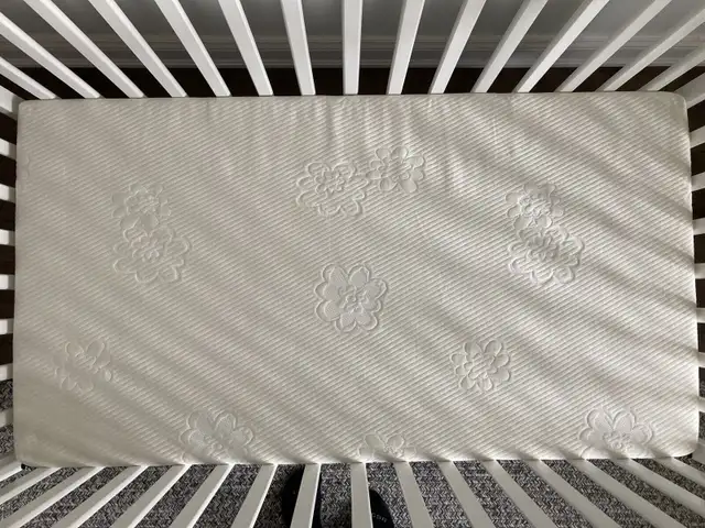 White Wooden Baby Crib, Mattress, Crib Bedding Set & Mobile in Cribs in Markham / York Region - Image 5