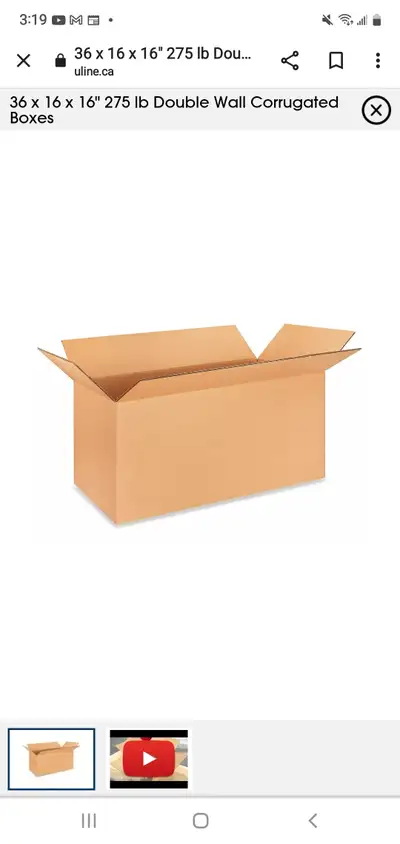Brand new double walled shipping/moving boxes 16 x 16 x 36" !! Perfect size for 100 watt guitar amp...