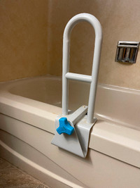 Adjustable bath safety grab bar
