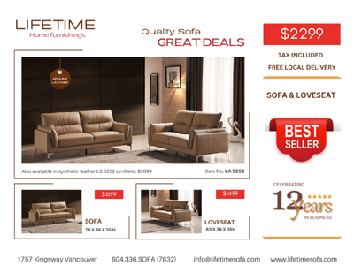 SUPER DEAL *** Genuine Top Grain Leather Sofa Set, View more