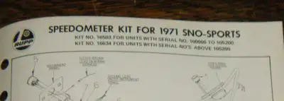 Rupp Speedometer Kit for 1971 Sno Sport Snowmobile shipping available at your cost any questions ple...