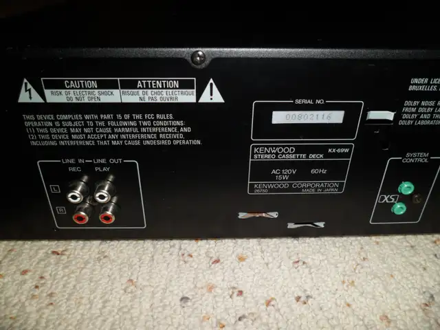 KENWOOD KX-69W Double Stereo Cassette Deck player TESTED WORKING in General Electronics in Markham / York Region - Image 6