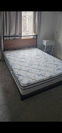 Queen bedframe and mattress