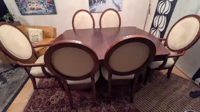 Set de salle à manger en bois - wood  and upholstery Dining set, View more