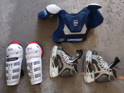 Kids hockey, shoulder pads, pants, skate ., View more
