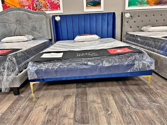 Sale on Bed With Optional Mattress|| Pillows FREE. in Beds & Mattresses in Trenton
