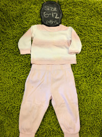 JOE pink and white cotton long sleeve cotton outfit 6-12 months