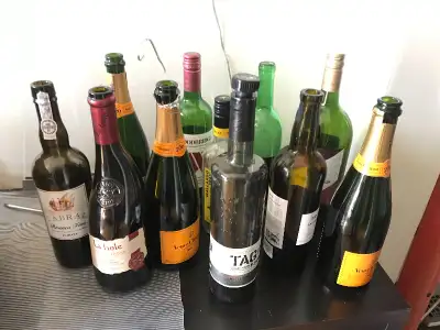 grape wine bottle with sticker, View more