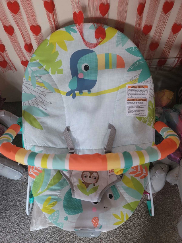 Bright Starts Flamingo Vibes Vibrating Bouncer, 0-6 months in Toys in Tricities/Pitt/Maple - Image 2