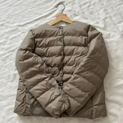 Muji Women's Lightweight Down Collarless Jacket Puffer Sz M, View more