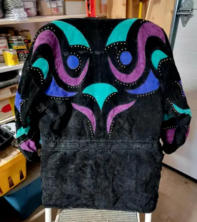 SUEDE LEATHER JACKET / COAT with Hood Size 10/12, View more