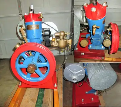 St. Lawrence Marine Cottage Pump Gas Engine with original tag verifying it was built in Brockville,...