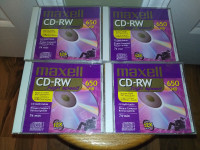4 NEW Maxwell CD_RW 650mb 74 min Discs