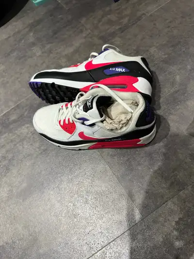 Men’s Nike Air Max Sneakers - White, Red, Black, and Purple, View more