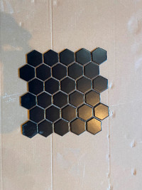 2” black hexagon tiles