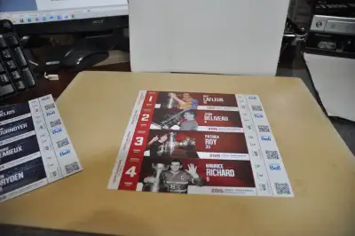 Montreal canadiens uncut hockey ticket lot of 8 season 2015 roy beliveau lafleur + Include 4 tickets...